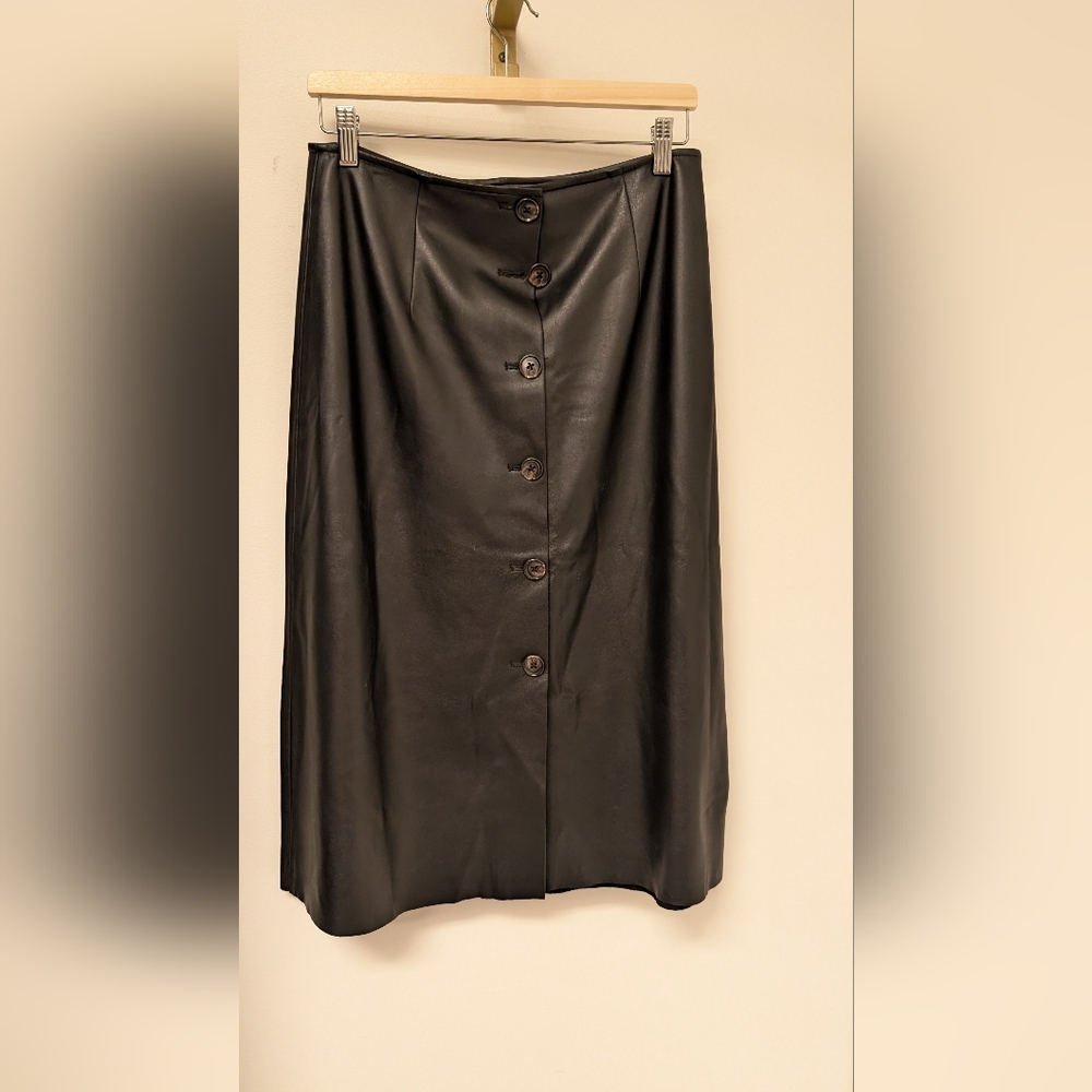 Simons Black Button-Front Midi Skirt